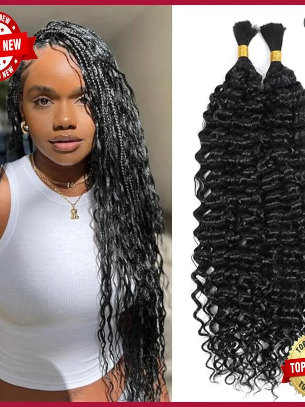 18 Inch Brazilian Human Hair Extensions Water Wave Bundles for Braiding